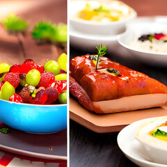 healthy breakfast with fresh fruits.