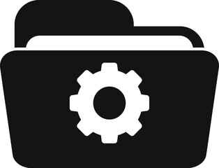 Folder with a gear symbol representing data management and system settings