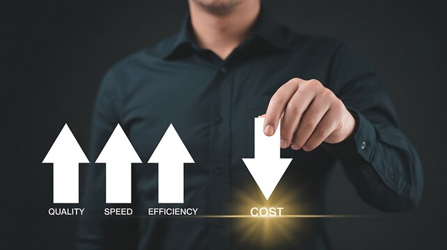 Business strategy: increasing quality, speed, and efficiency while decreasing cost.