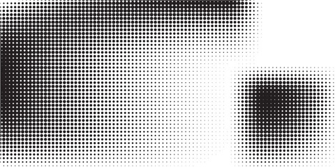 Dotted halftone texture background. Black and white pop art gradient overlay. Fading grunge gritty noise wallpaper. Weathered pixelated comic backdrop. Vector bitmap subtle vanishing surface © Arif