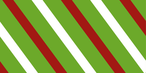 Striped background with diagonal straight dark red green white colour combination stripes. Xmas stripes. Background stripes christmas colour editable in vector printable