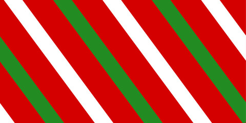 Striped diagonal straight dark red background with green white combination stripes. Xmas stripes. Background stripes christmas colour editable in vector printable