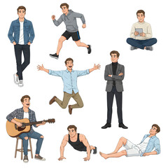 young business man different side posses  Png image