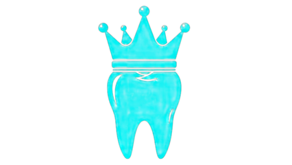Royal Tooth with Crown Illustration on White Background