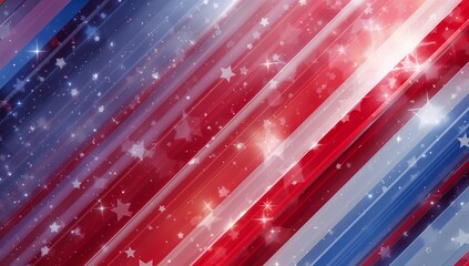 USA patriotic abstract background in red, white, and blue - Wavy flag colors for July 4th, election, or branding