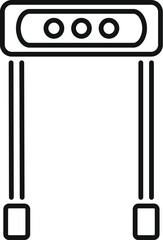 Simple outline icon showing an airport security gate metal detector