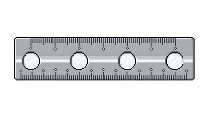 Fototapeta premium Ruler pixel icon for measurement, precision work, drafting, and office stationery