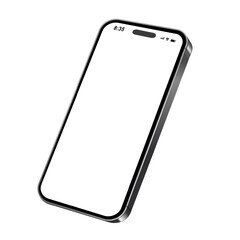 Modern smartphone mockup with blank screen. Realistic front view for UI design and app presentation.