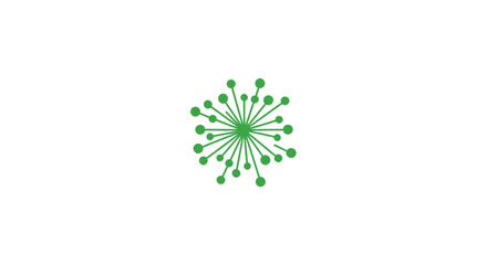 Green dandelion puff graphic