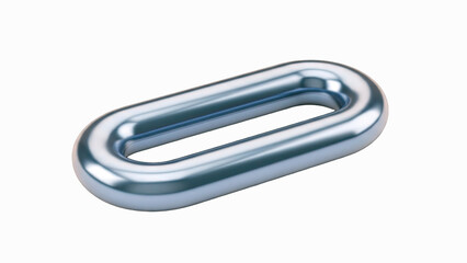 Shiny Metal Chain Link Isolated on White Background