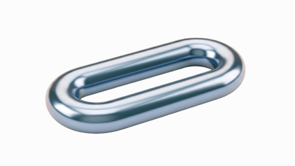 Shiny Metal Chain Link Isolated on White Background