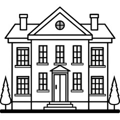 Mapleview House line art vector