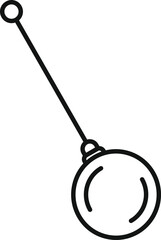Pendulum swinging line art vector icon illustrating hypnosis and trance