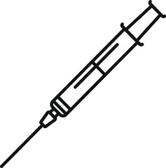 Syringe with needle showing medical healthcare injection concept