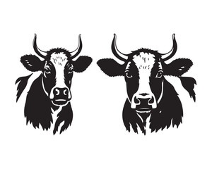 cow head silhouette, dairy cow silhouette, cow face vector design illustration set collection, cow head silhouette, cow face silhouette, cow head vector, cow face vector, cattle head silhouette, 
