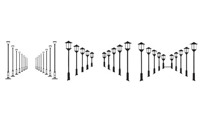 Street Lamp Silhouettes – Modern, Vintage, and Classic Lamp Post Vector Designs