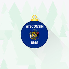 Wisconsin State Flag Christmas Decoration.