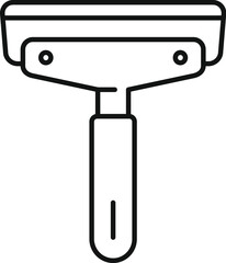 Squeegee line art graphic showcasing a cleaning tool model
