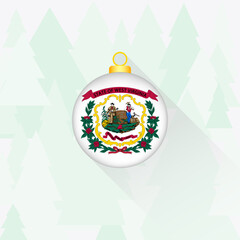 West Virginia State Flag Christmas Decoration.