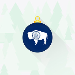 Wyoming State Flag Christmas Decoration.