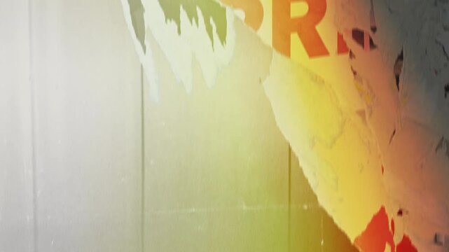 Urban torn posters grunge background with light leaks