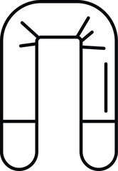 Horseshoe magnet icon representing physics, science, and attraction