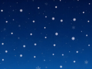 Beautiful Snowflake Silhouette Against Blue Winter Sky - Serene Sparkling Night Landscape