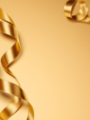 Elegant Gold Satin Ribbon for Luxurious Gift Wrapping - Shiny Textiles & Creative Decorations