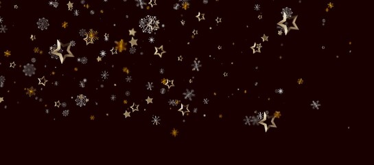 Festive abstract background with falling stars and snowflakes, perfect for holiday and celebration themes, Chri