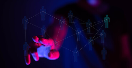 Abstract image representing global networking, future technology, hand reaching, digital world, communication,