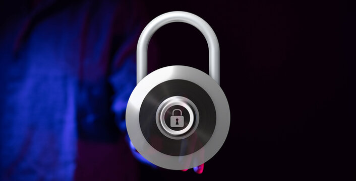Secure padlock symbol representing security, privacy and protection. Showing digital safety and cyber protectio - Powered by Adobe