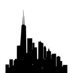 Obraz premium Abstract Smart City Silhouette Icon