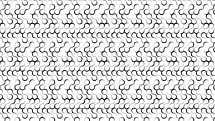 Abstract seamless pattern of black and gray wavy lines on white background