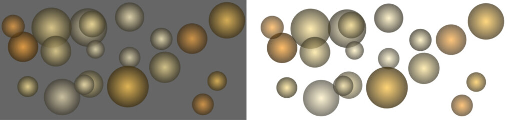 Golden floating metallic spheres background with luxury depth light effect ideal for premium wallpaper design, abstract visuals, and modern branding