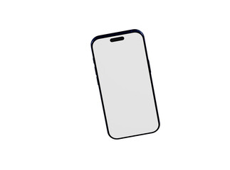 Smart phone with a blank screen on a white backdrop, perfect for app mockups, website designs and technology con