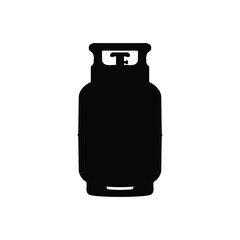 Cooking gas cylinder silhouette vector flat illustration design.
