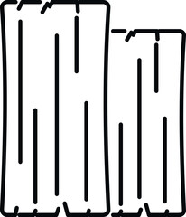 Wood planks showing timber construction material in a lineal icon style