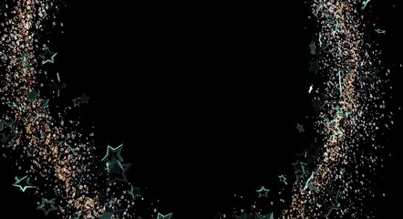 Abstract star dust and particles with glowing effects on black background. Great for design and creative purposes. Perfe