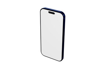 Clean and contemporary smartphone mockup featuring a blue-framed device with a blank white screen, perfect for a