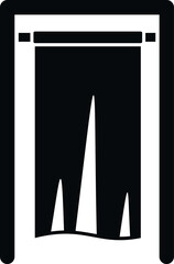 Changing room with curtain on a rail for privacy in a retail store