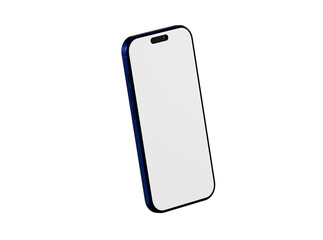 Stylish blue smartphone mockup on a clean white background. Perfect for app or website display, or showcasing mo
