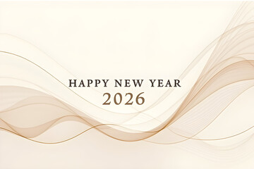 Abstract Line Art Happy New Year 2026 Corporate Banner