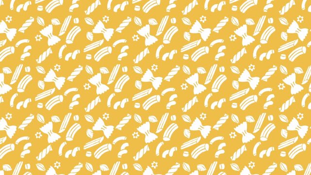 animated pasta pattern, ideal footage for themes such as cooking food blog
