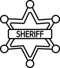 Sheriff badge star representing justice, law enforcement, and western authority