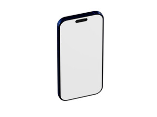 Stylish smartphone mockup with blue frame, minimalist design. Perfect for showcasing apps, websites, or creative
