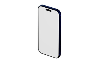 Stylish smartphone mockup featuring a blue frame and blank display, perfect for app designs, marketing materials