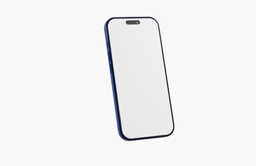 Stylish mockup of a smartphone, showcasing a blank screen for app UI, advertising, or design. Perfect for tech