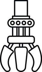 Robotic claw or grabber mechanism in outline style