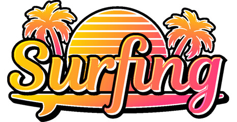 surfing beach tropical paradise style typography editable text effect font type template lettering