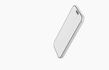 Clean, isolated view of a modern smartphone with a blank display, perfect for app mockups and technology concep